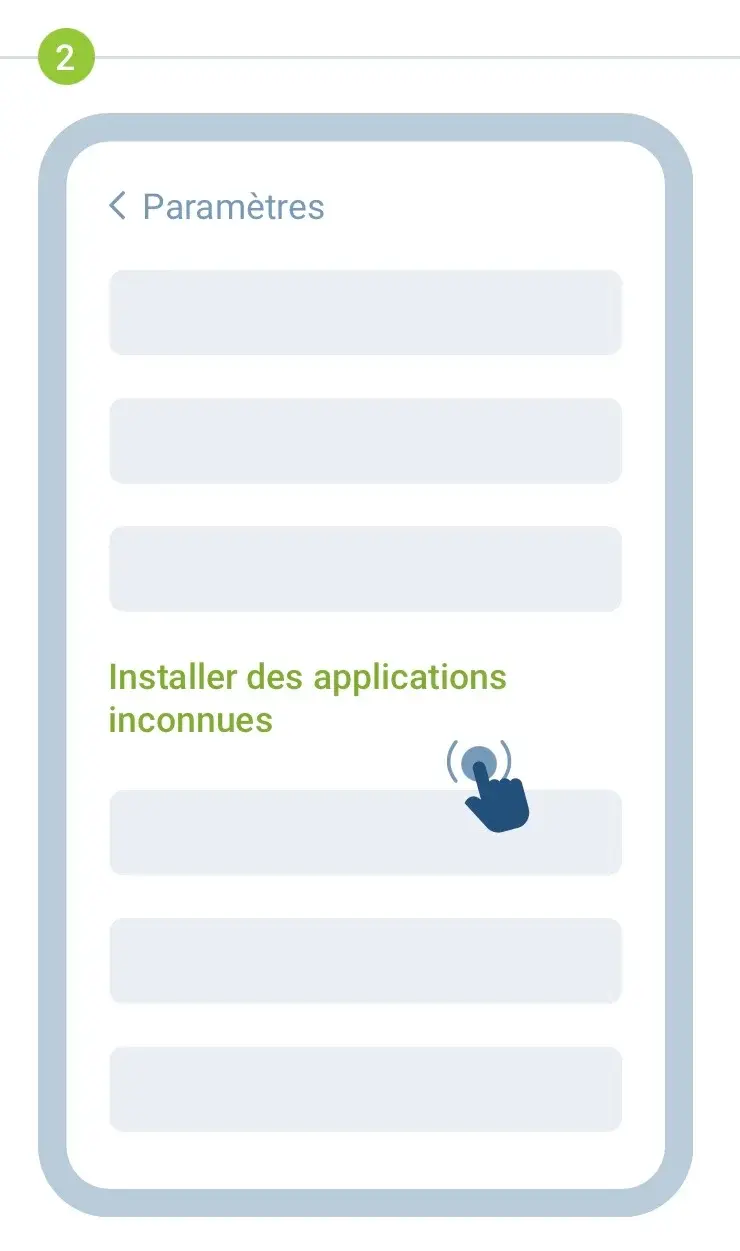 Étape 2 : Ouvrir la section « Installer des applications inconnues » dans les Paramètres.