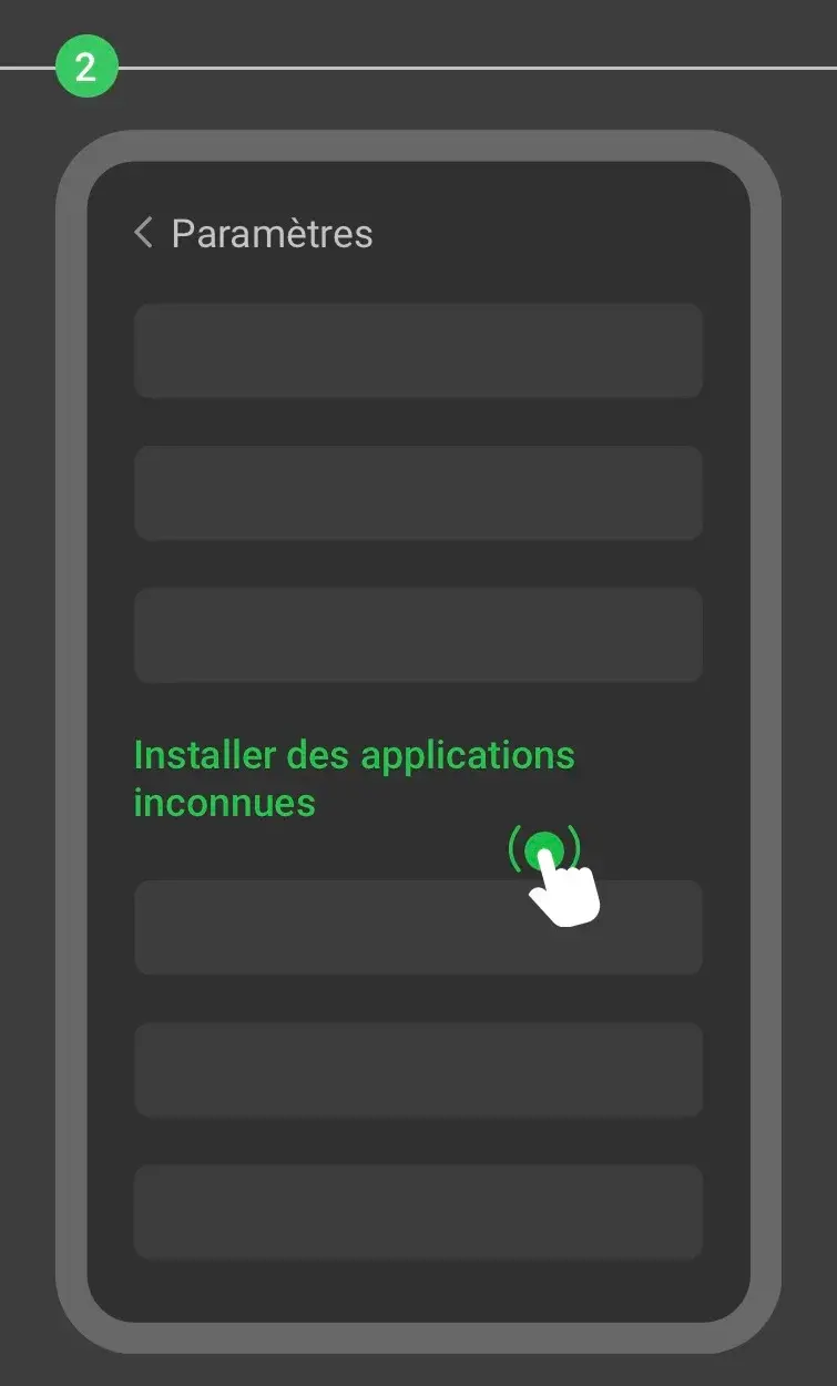 Étape 2 : Ouvrir la section « Installer des applications inconnues » dans les Paramètres.