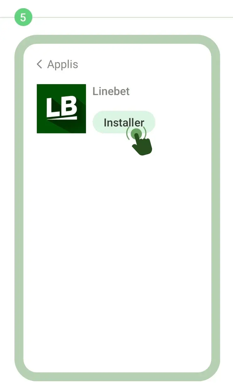 Étape 5 : Dans la fenêtre qui s’ouvre, installez l’application Linebet.
