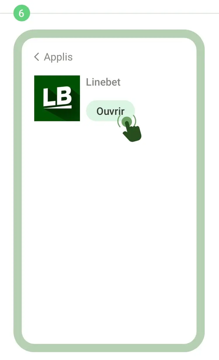 Étape 6 : Attendez la fin de l’installation de l’application Linebet et ouvrez-la.