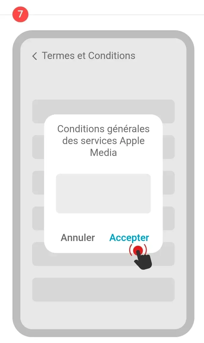 Étape 7 : Acceptez les conditions d’utilisation