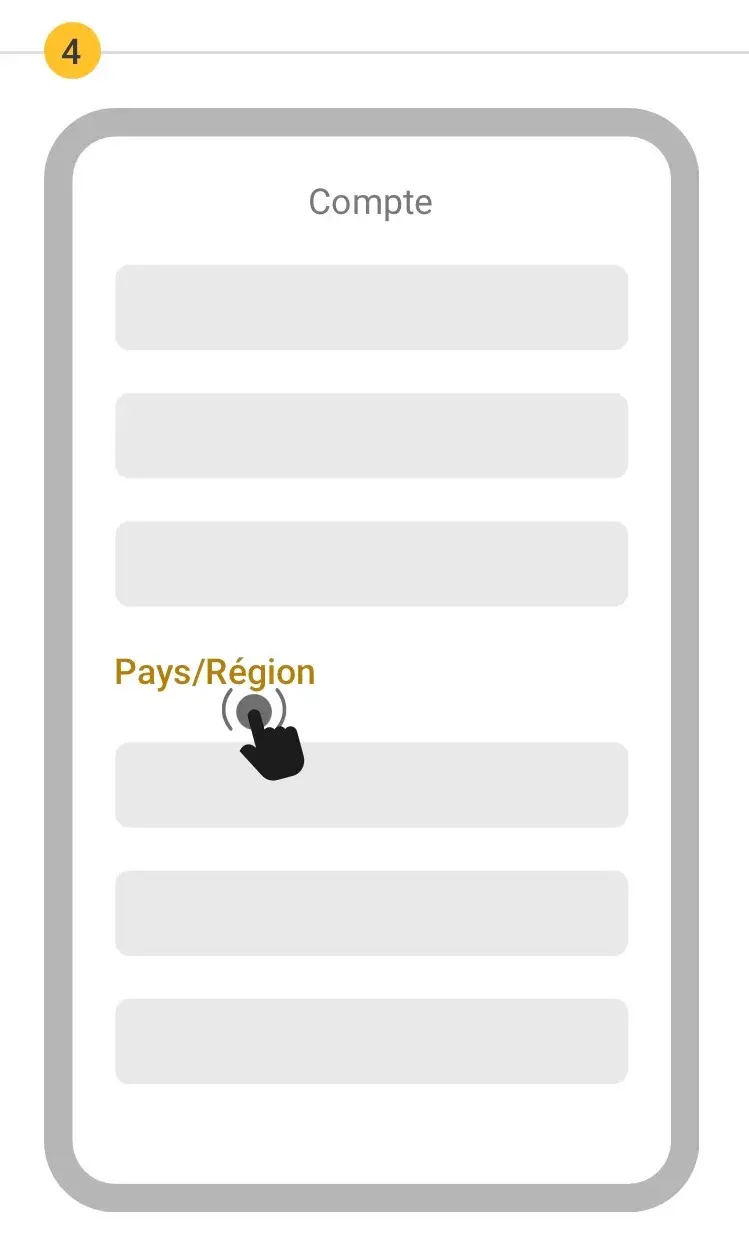 Étape 4 : Sélectionnez « Pays/Région »