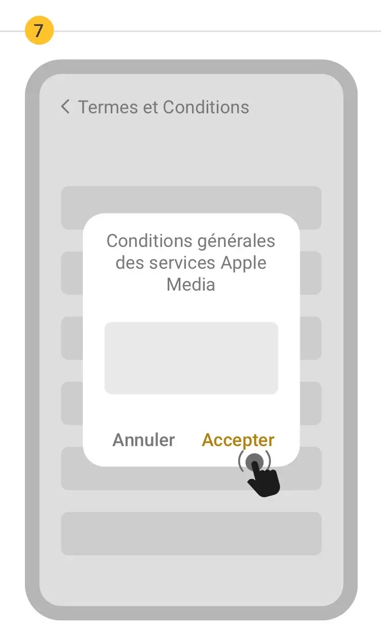 Étape 7 : Acceptez les conditions d’utilisation