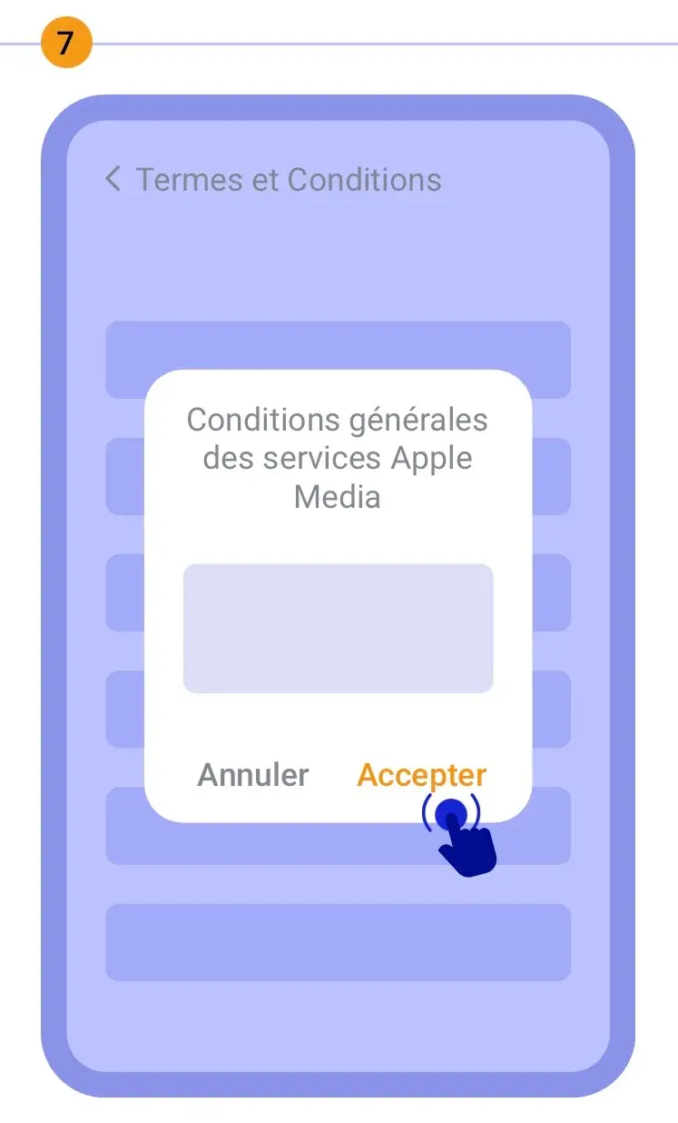 Étape 7 : Acceptez les conditions d’utilisation